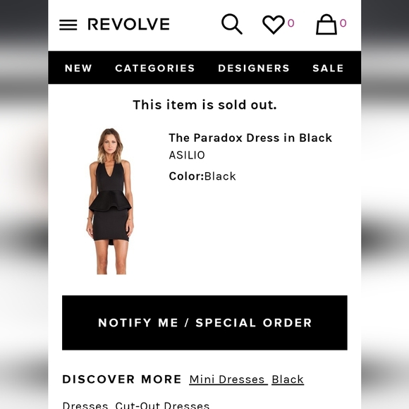 NWOT Asilio 'The Paradox Dress' in Black Sz. Sm - Picture 2 of 11